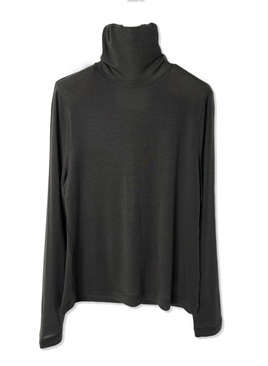 CASHMERE SILK JERSEY, 86%tencel 5%silk 4%cashmere, #842-871, LS TURTLE, BLACK