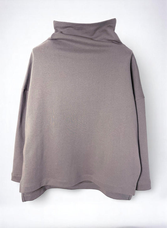 COTTON FLEECE, 100%cotton, LS OVERSIZED TURTLE, 842-873, CHARCOAL