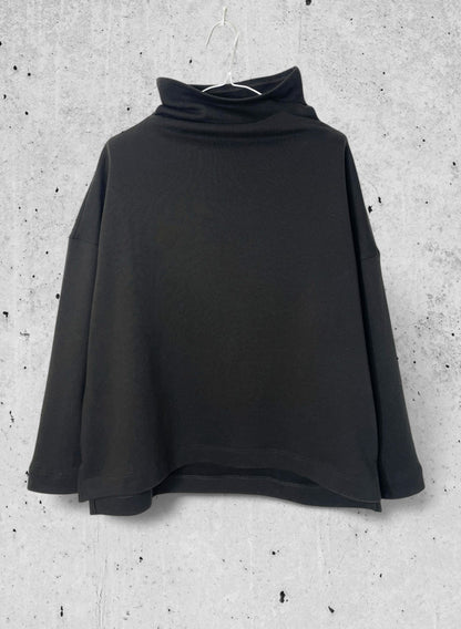 COTTON FLEECE, 100%cotton, LS OVERSIZED TURTLE, 842-873, DARK CHARCOAL