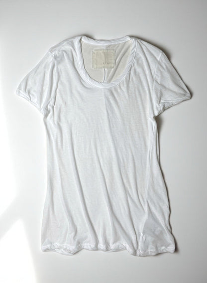 Hi-Soft Jersey, 851-381RE, SS Crew Top, 55%cotton 45%nylon, WHITE