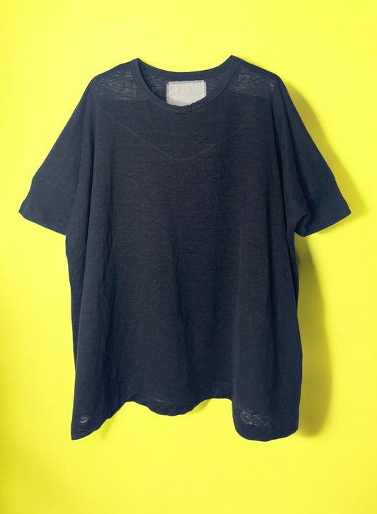 Hemp Jersey, Oversized SS Crew, 851-880, Hemp 100%, BLACK, One Size Fits All