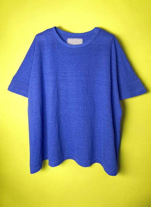 Hemp Jersey, Oversized SS Crew, 851-880, Hemp 100%, BLUE, One Size Fits All