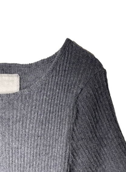 GAUZE RIB, SS CREW, 851-883, 100%cotton, CHARCOAL, OS