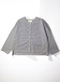 COTTON BOARDER, LS CARDIGAN, #851-886, cotton 100%, NATURAL-BLUE