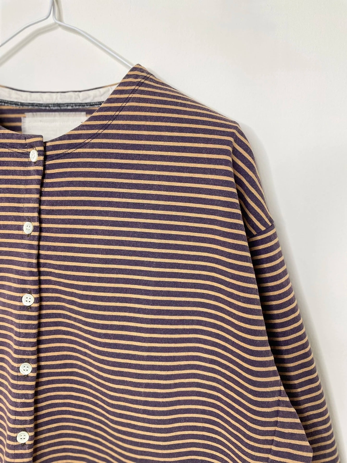 COTTON BOARDER, LS CARDIGAN, #851-886, cotton 100%, NAVY-BROWN