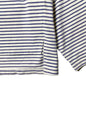 COTTON BOARDER, HALF SLEEVE CREW TOP, #851-885, cotton 100%, NATURAL-BLUE