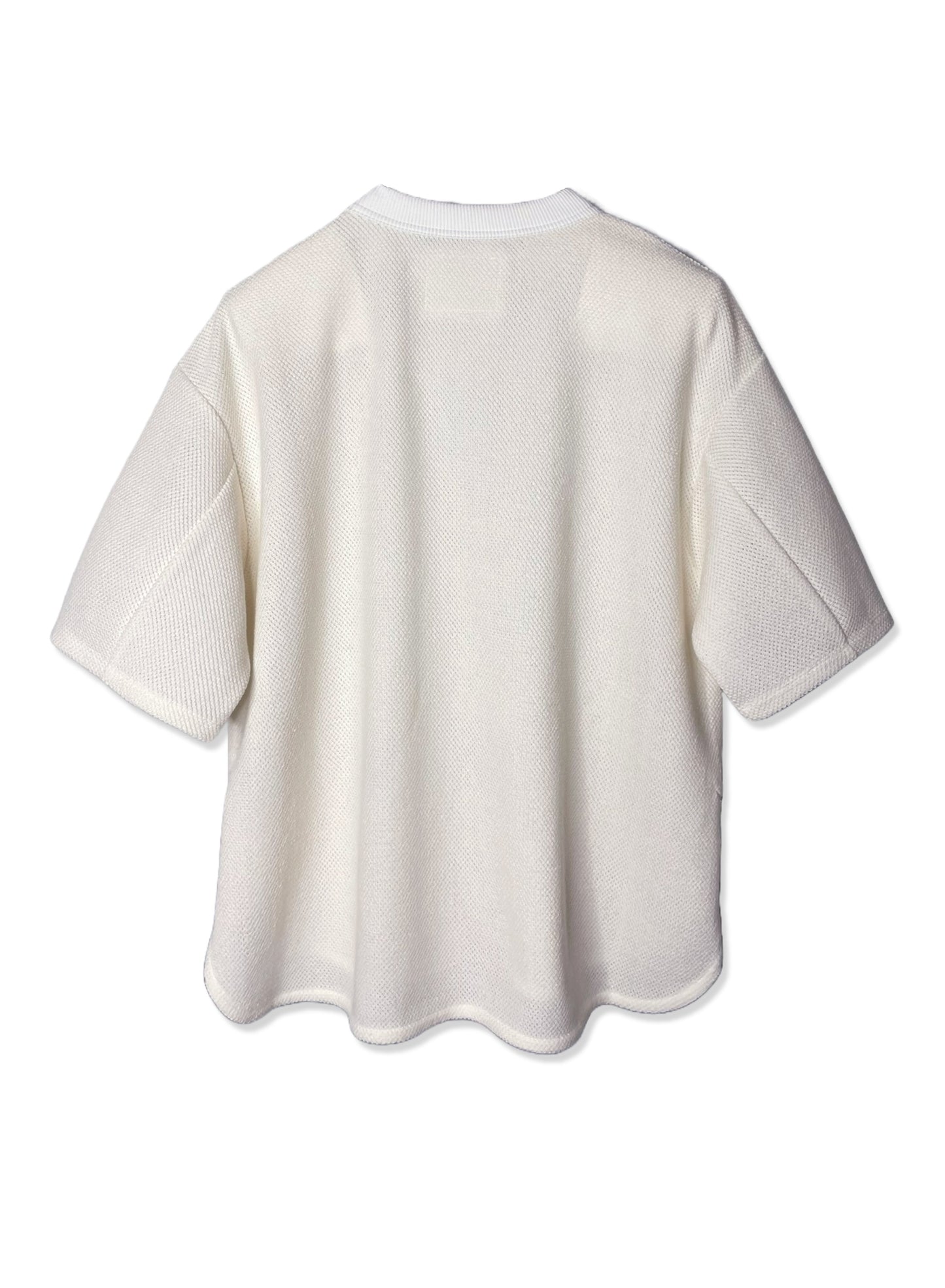 COTTON MESH, SS CREW, #851-887, cotton 55% Polyester 45%, WHITE
