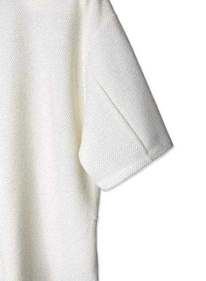 COTTON MESH, SS CREW, #851-887, cotton 55% Polyester 45%, WHITE