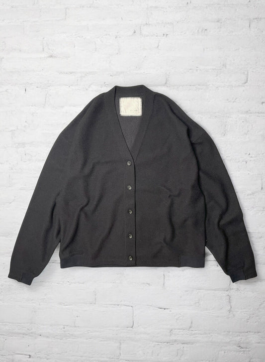 COTTON MESH, LS CARDIGAN, #851-888, cotton 55% Polyester 45%, BLACK