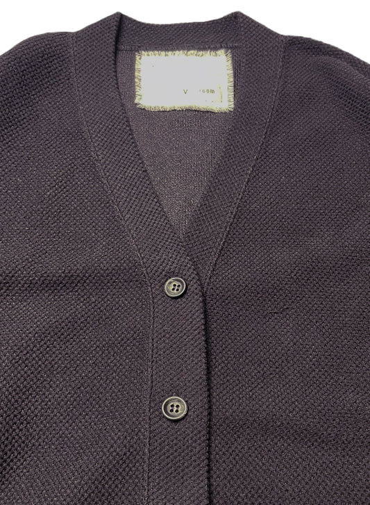 COTTON MESH, LS CARDIGAN, #851-888, cotton 55% Polyester 45%, BLACK