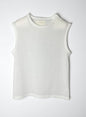 COTTON CRAPE, SIDE  NECK SLIT TANKTOP, #851-892  cotton 100%, WHITE