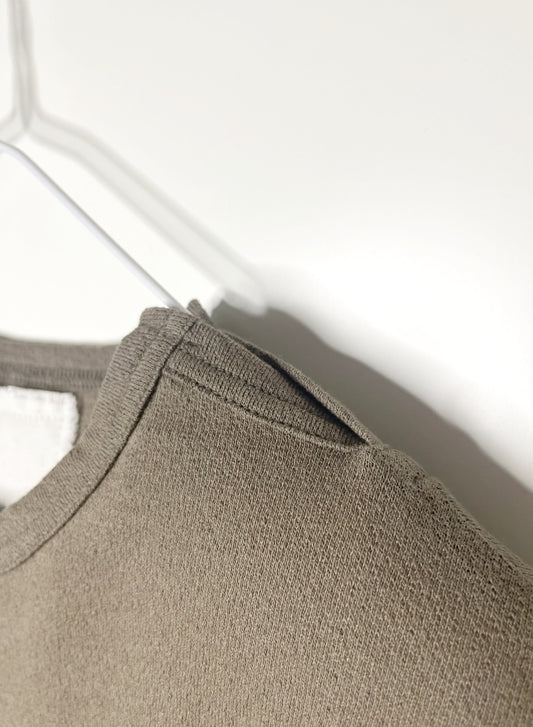 COTTON CRAPE, SIDE SLIT NECK SS TOP, 851-893, cotton 100%, SAND KHAKI, OS