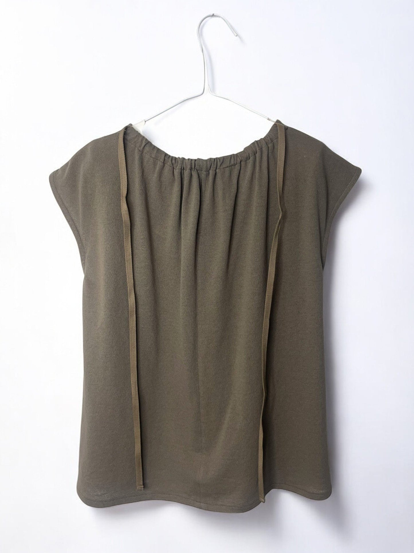 COTTON CRAPE, NO SLEEVE TOP, #851-895  cotton 100%, SAND KHAKI, SIZE2(one size)