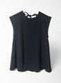 COTTON CRAPE, NO SLEEVE TOP, #851-895  cotton 100%, BLACK