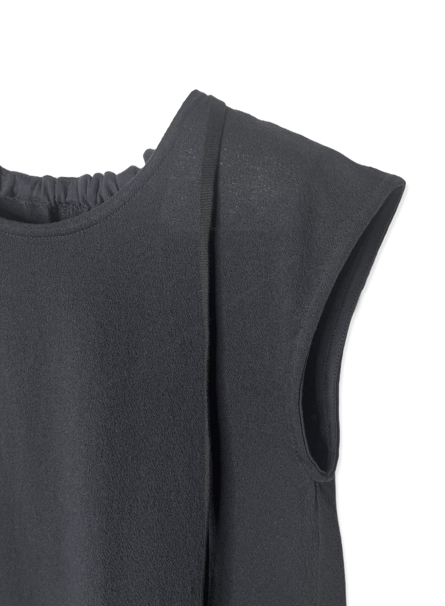 COTTON CRAPE, NO SLEEVE TOP, #851-895  cotton 100%, BLACK