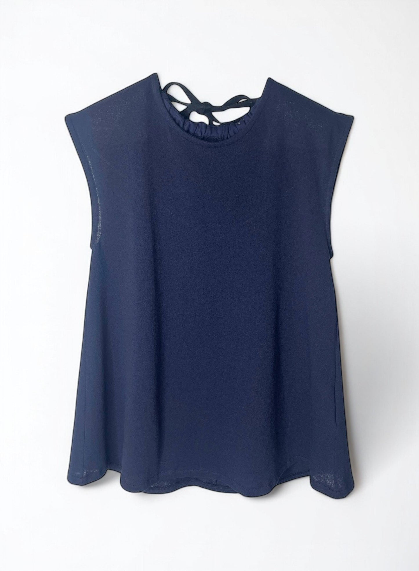 COTTON CRAPE, NO SLEEVE TOP, #851-895  cotton 100%, NAVY
