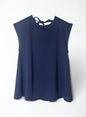 COTTON CRAPE, NO SLEEVE TOP, #851-895  cotton 100%, NAVY