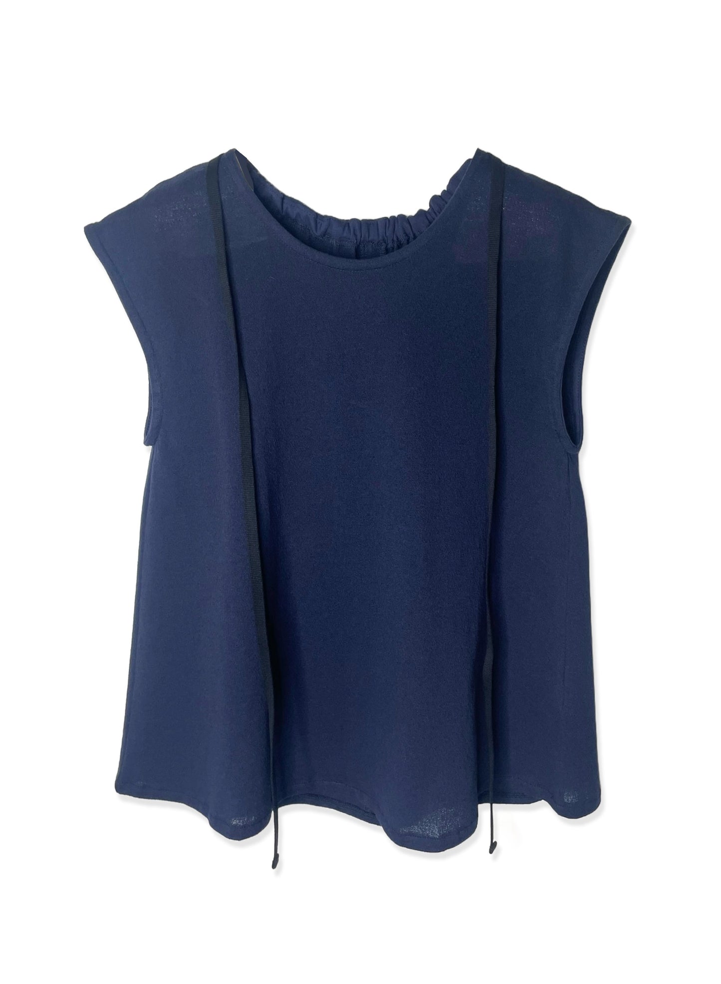 COTTON CRAPE, NO SLEEVE TOP, #851-895  cotton 100%, NAVY