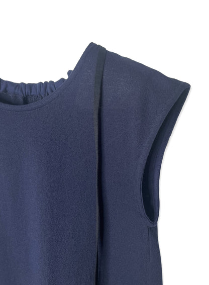 COTTON CRAPE, NO SLEEVE TOP, #851-895  cotton 100%, NAVY