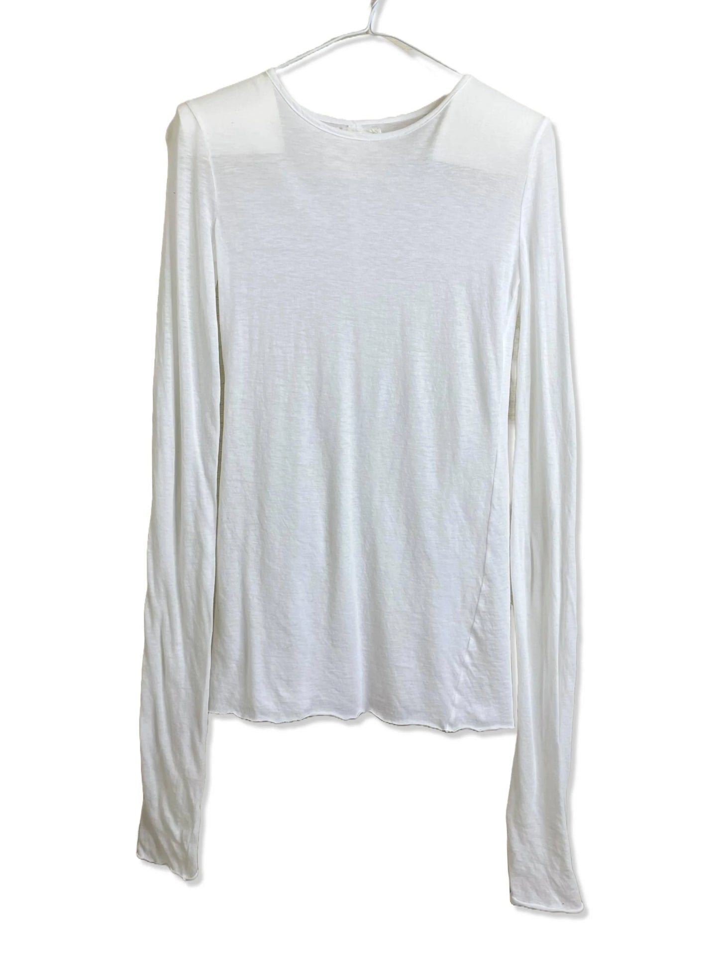 Hi-Soft Jersey . INNER LAYER LS CREW, 55%COTTON/45%NYLON, 852-904, WHITE
