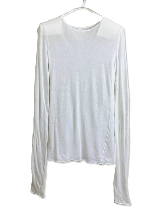 Hi-Soft Jersey . INNER LAYER LS CREW, 55%COTTON/45%NYLON, 852-904, WHITE