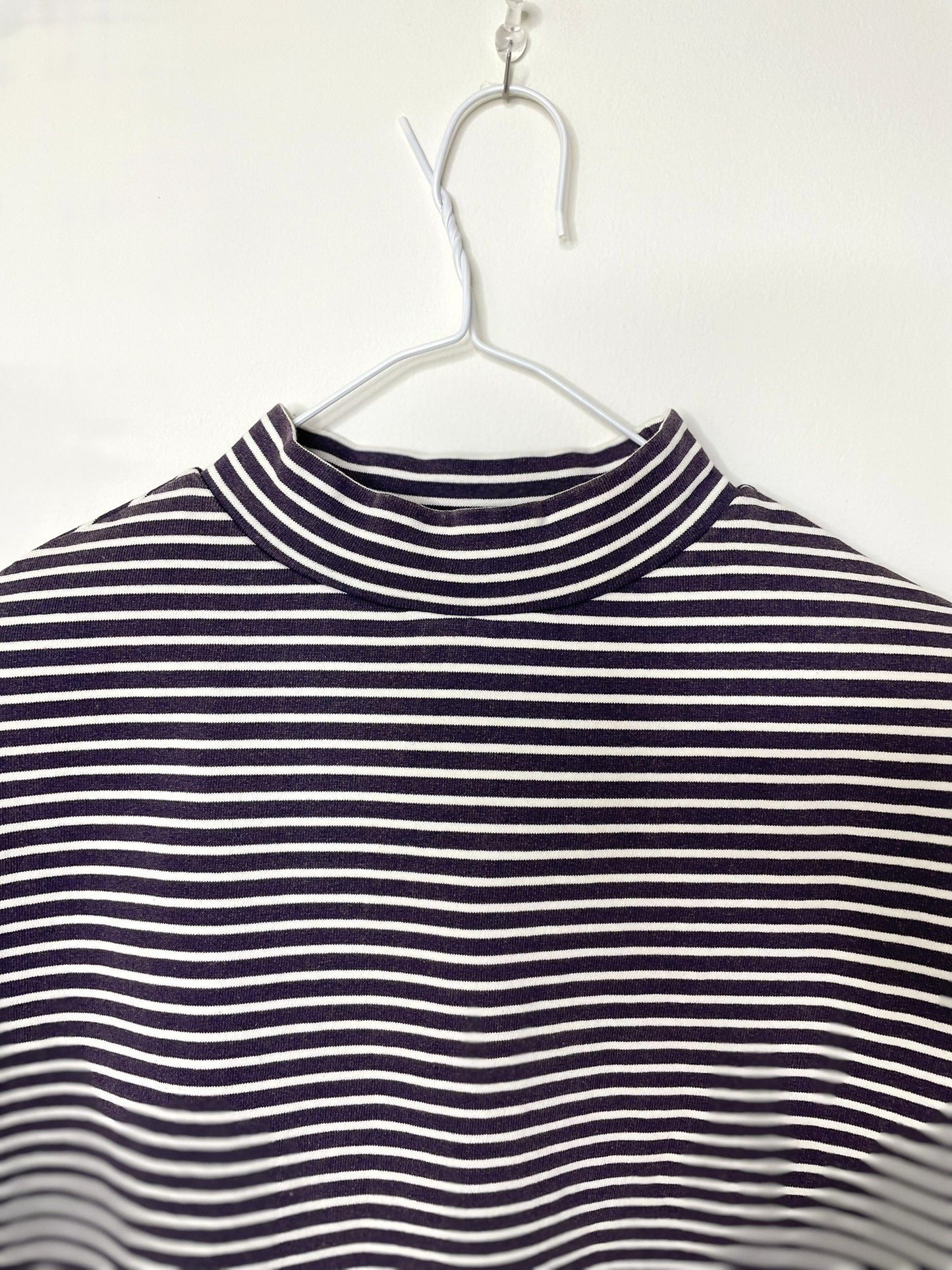 COTTON BOARDER, LS MOCK NECK, 852-912,  cotton 100%, NAVY-NATURAL