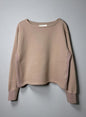 Cotton Tencel Brushed Fleece, LS Clean Boat Neck Sweatshirts, #822-805, TAUPE, ONE SIZE
