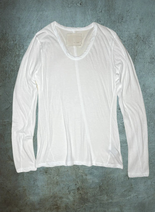 Hi-Soft Jersey, 872-566, LS Crew Top, 55%cotton 45%nylon, WHITE