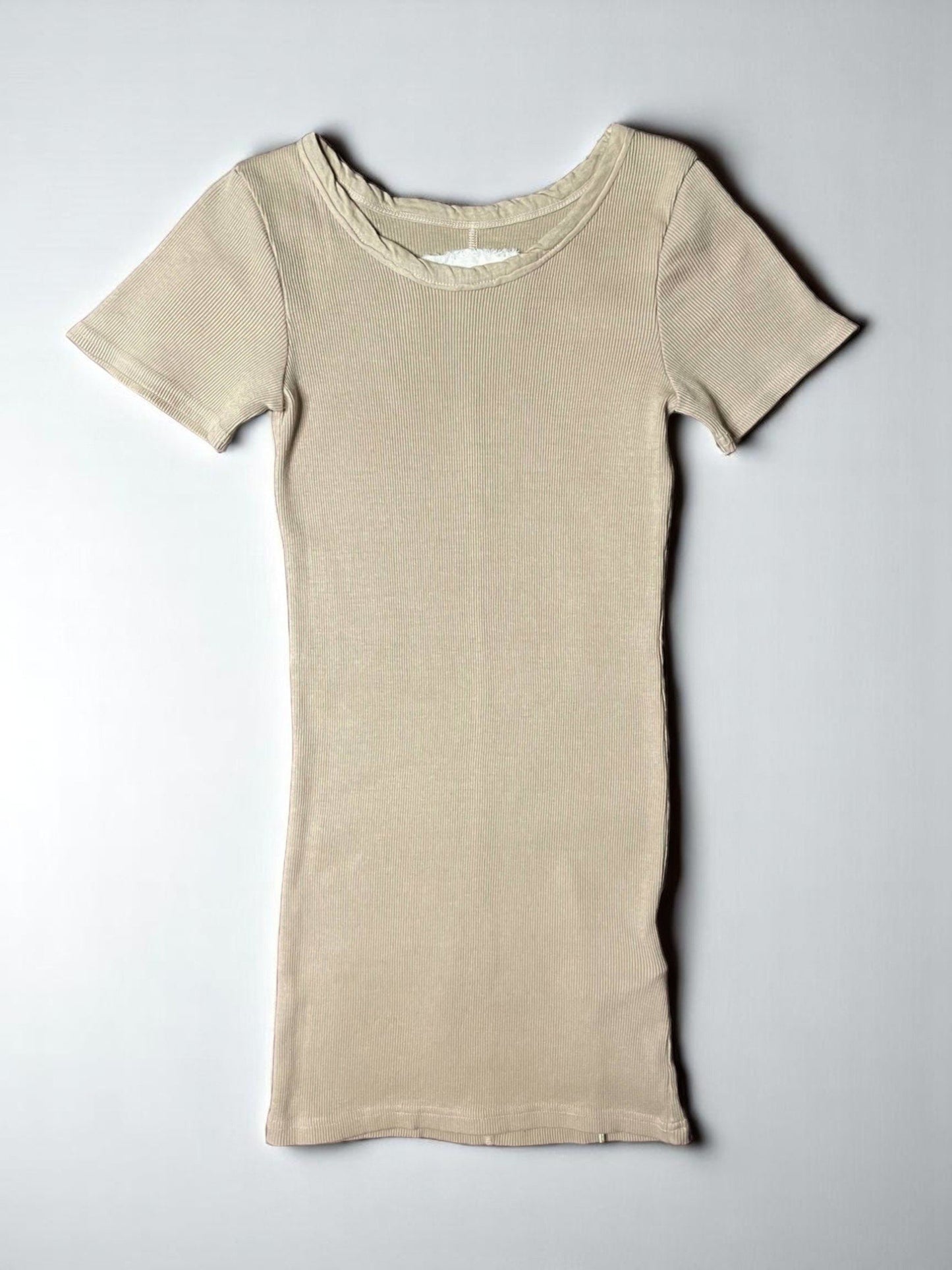 Cotton Cashmere Rib, SS Crew, #891-671, 90%cotton 10%cashmere, SAND KHAKI