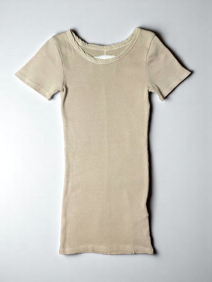 Cotton Cashmere Rib, SS Crew, #891-671, 90%cotton 10%cashmere, SAND KHAKI
