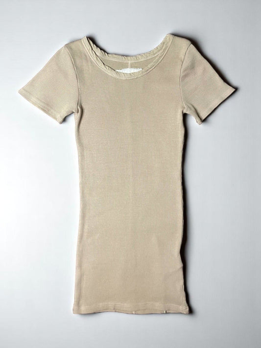 Cotton Cashmere Rib, SS Crew, #891-671, 90%cotton 10%cashmere, SAND KHAKI