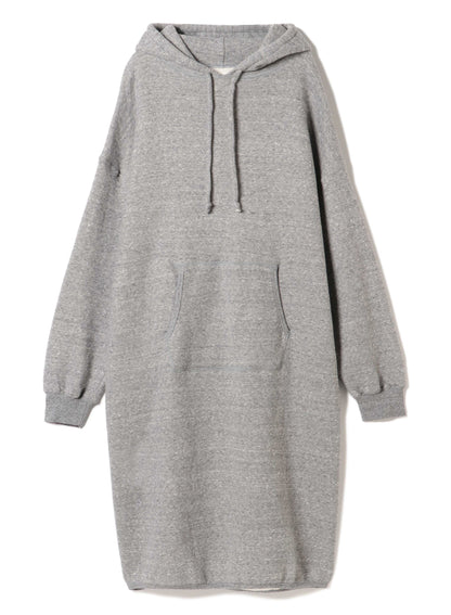 Cotton Tencel Brushed Fleece, LS Hooded Oversized Dress, #892-706, HT Charcoal
