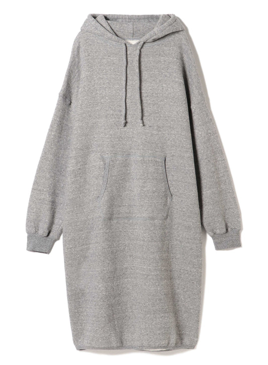 Cotton Tencel Brushed Fleece, LS Hooded Oversized Dress, #892-706, HT Charcoal
