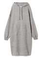 Cotton Tencel Brushed Fleece, LS Hooded Oversized Dress, #892-706, HT Charcoal