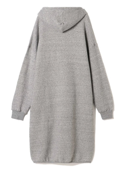 Cotton Tencel Brushed Fleece, LS Hooded Oversized Dress, #892-706, BLACK