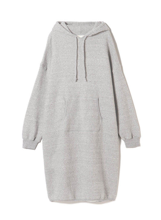 Cotton Tencel Brushed Fleece, LS Hooded Oversized Dress, #892-706, HT Grey