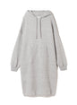 Cotton Tencel Brushed Fleece, LS Hooded Oversized Dress, #892-706, HT Grey