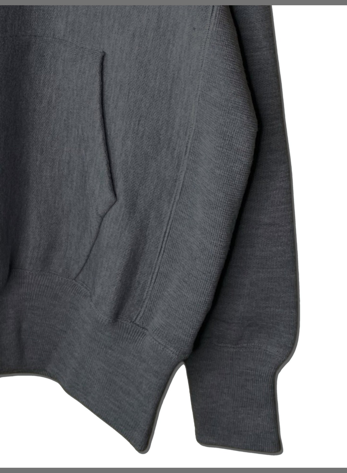 Super Fine Merino 14Gauge DBL-Face Knit, #9221006, WOOL 100%, Unisex L/S HOODIE, BLACK
