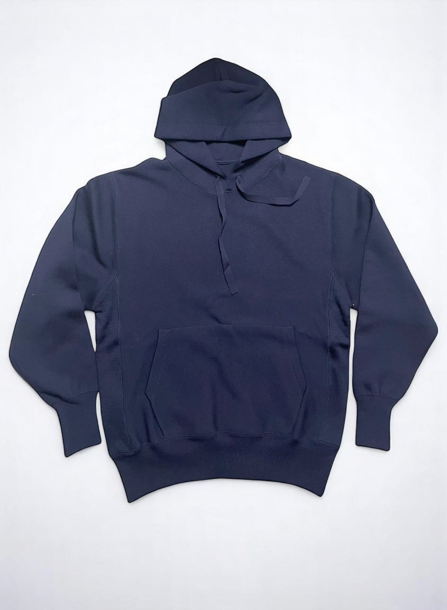 Super Fine Merino 14Gauge DBL-Face Knit, #9221006, WOOL 100%, Unisex L/S HOODIE, NAVY