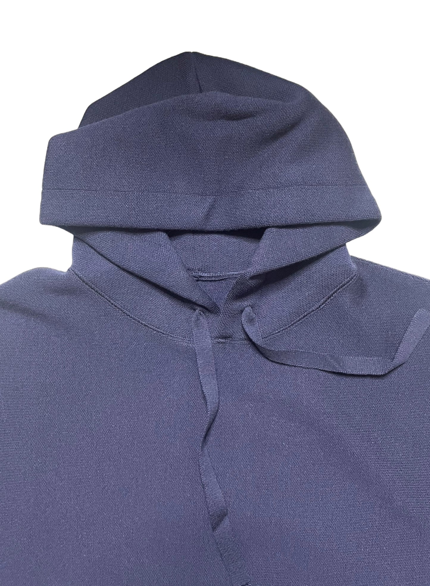 Super Fine Merino 14Gauge DBL-Face Knit, #9221006, WOOL 100%, Unisex L/S HOODIE, NAVY