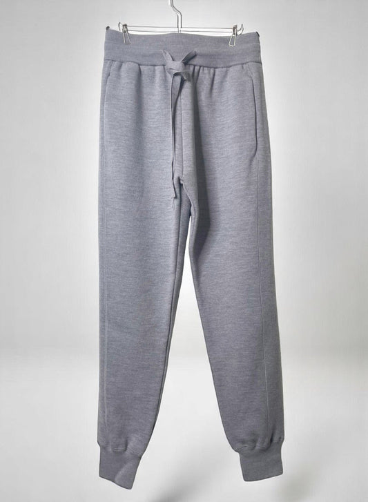 Super Fine Merino 14Gauge DBL-Face Knit, 9221012, WOOL 100%, Unisex LONG PANTS, GREY
