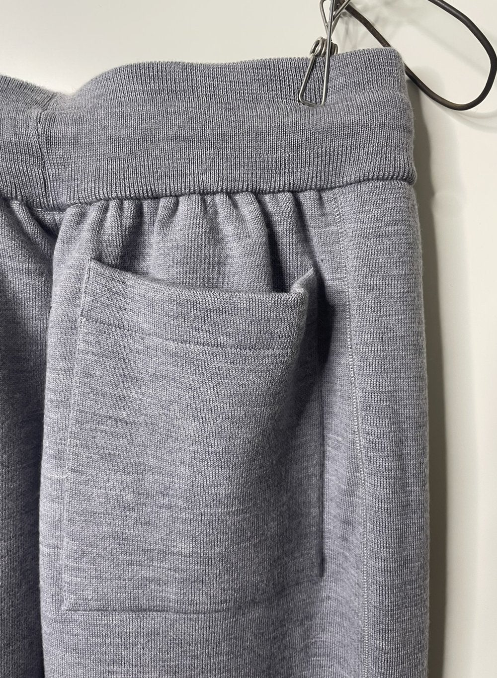 Super Fine Merino 14Gauge DBL-Face Knit, 9221012, WOOL 100%, Unisex LONG PANTS,  BLACK
