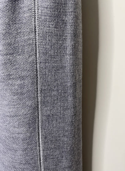 Super Fine Merino 14Gauge DBL-Face Knit, 9221012, WOOL 100%, Unisex LONG PANTS, GREY