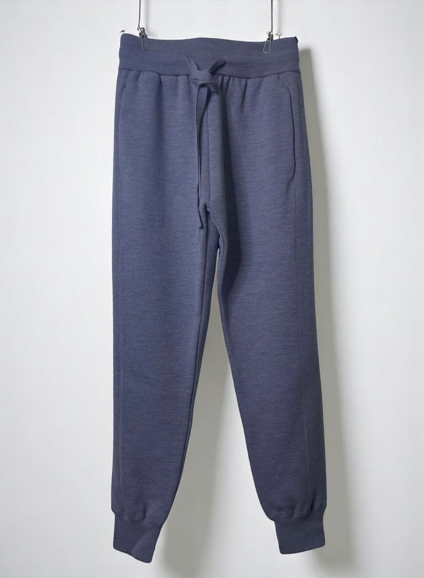 Super Fine Merino 14Gauge DBL-Face Knit, 9221012, WOOL 100%, Unisex LONG PANTS,  NAVY