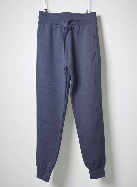 Super Fine Merino 14Gauge DBL-Face Knit, 9221012, WOOL 100%, Unisex LONG PANTS,  NAVY