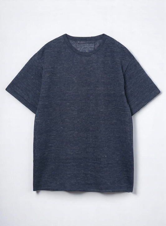 French Linen, SS Crew, #9311020, Linen 100%, BLACK