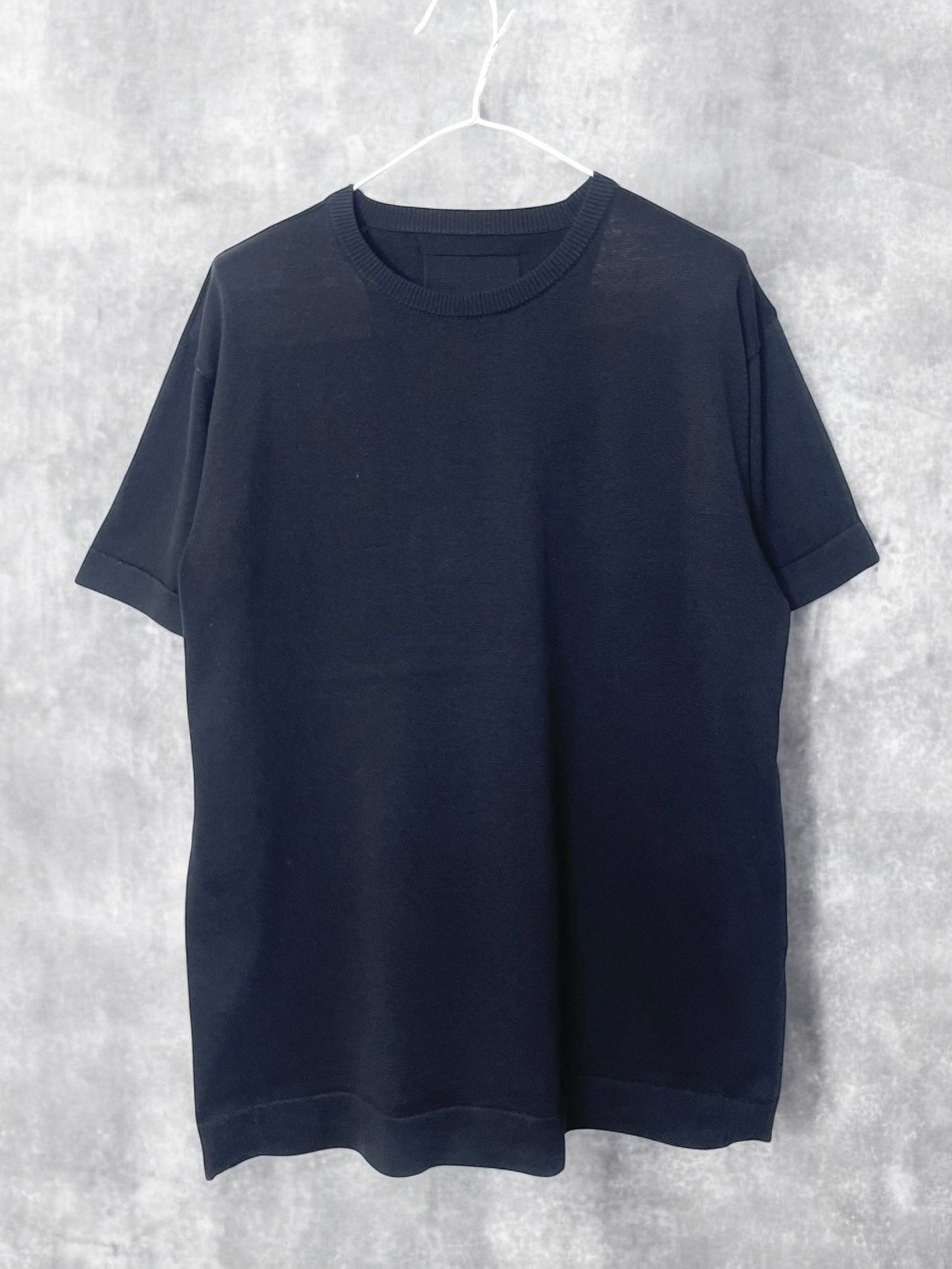 Extra-Long Fillament Cotton 16G Jersey Knit, VL951005 , Unisex SS Crew, BLACK