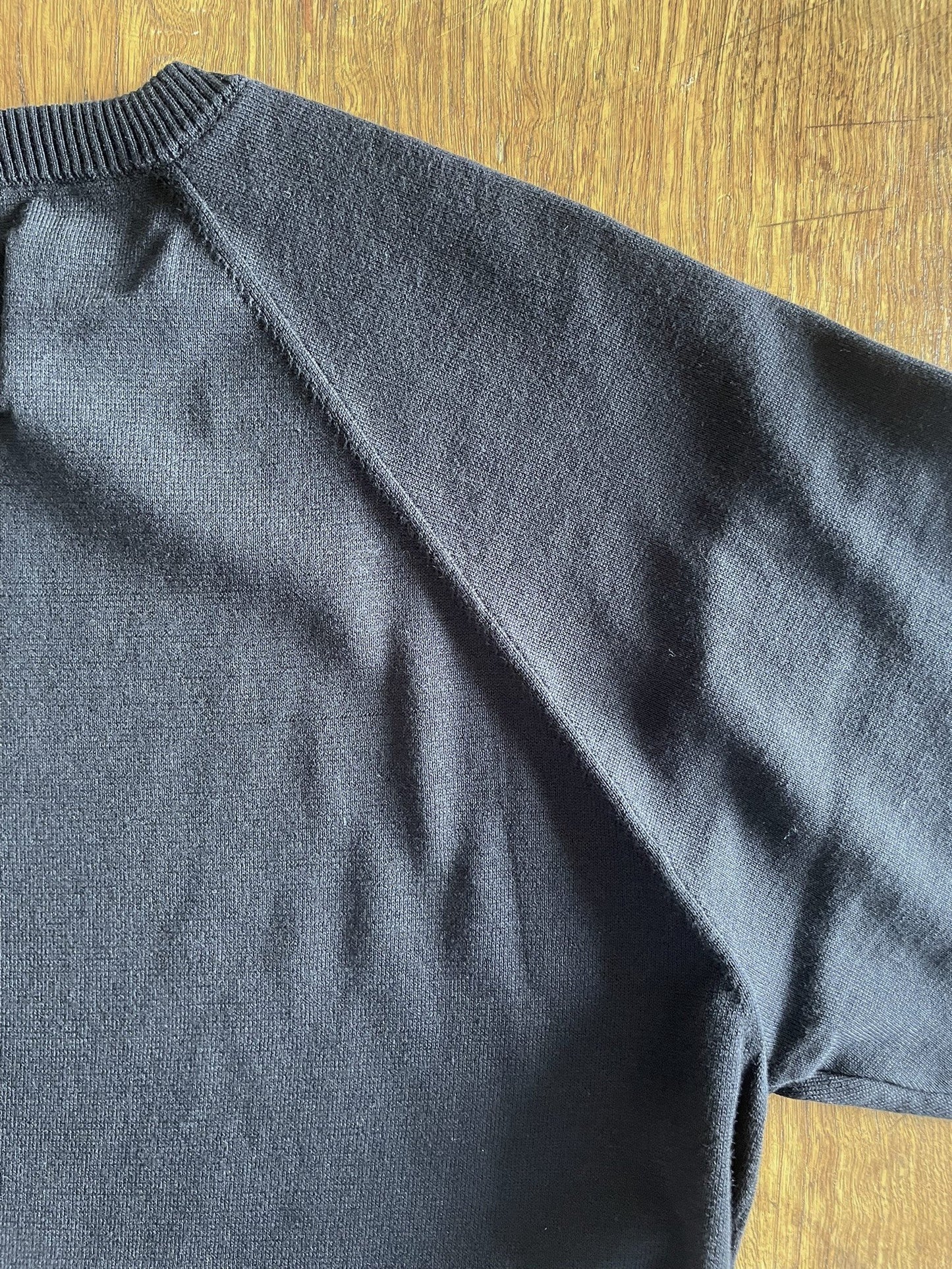 Extra-Long Fillament Cotton 16G Jersey Knit, VL951005 , Unisex SS Crew, BLACK