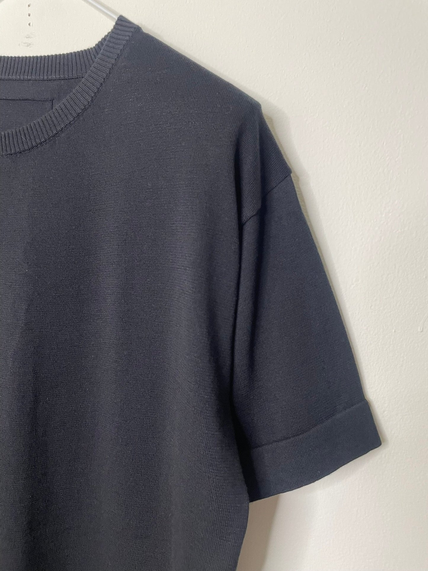 Extra-Long Fillament Cotton 16G Jersey Knit, VL951005 , Unisex SS Crew, BLACK