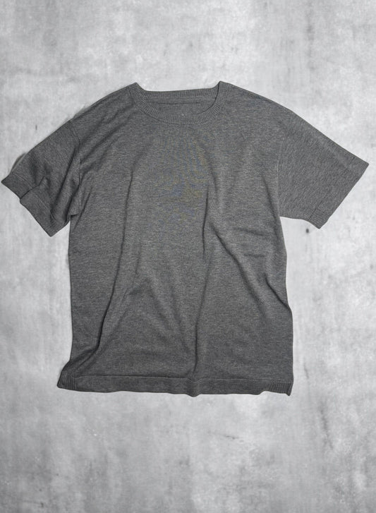 Extra-Long Fillament Cotton 16G Jersey Knit, VL951005 , Unisex SS Crew, CHARCOAL